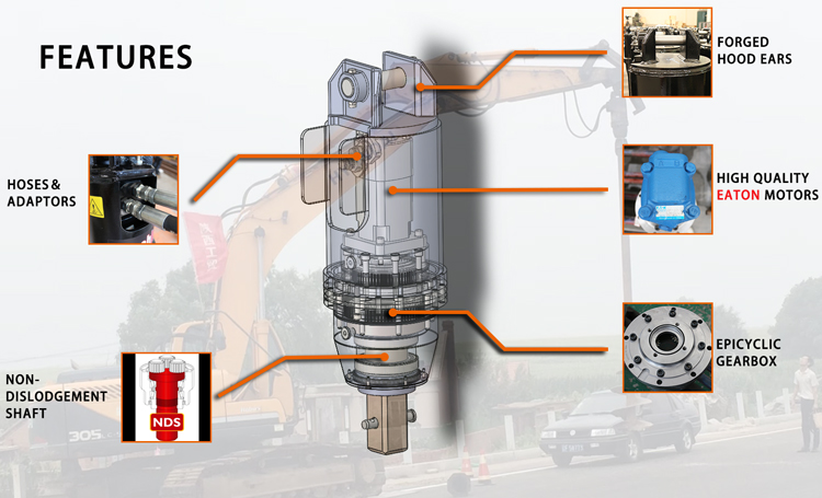 auger drill attachment for excavators 