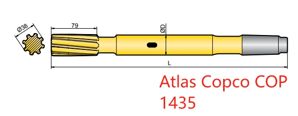 90003710, 90003556,Atlas Copco COP 1435 Shank Adapters for Bolting and Drifting