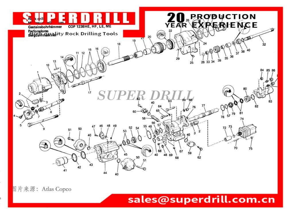 Made In China/3115220000/cop1238/steel Shank Drilling Rig Parts