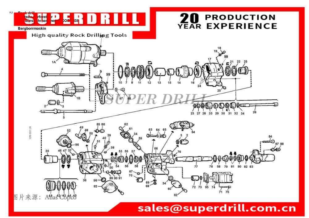 Made In China/3115206400/cop1440/cop1838/cop1840/jacketed Drilling Rig Parts