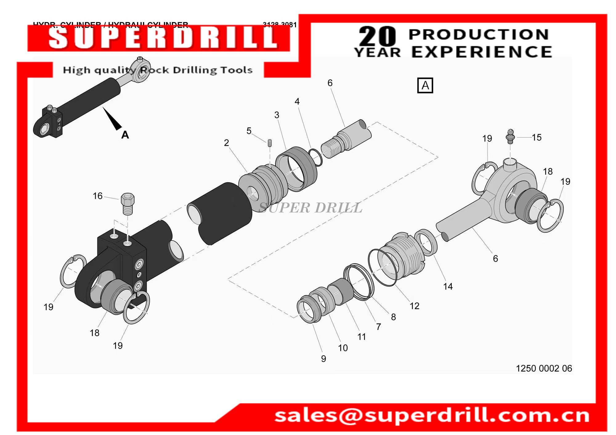 3128308143/3128 3081 43/hydraulic Cylinder/spare Parts For Machinery