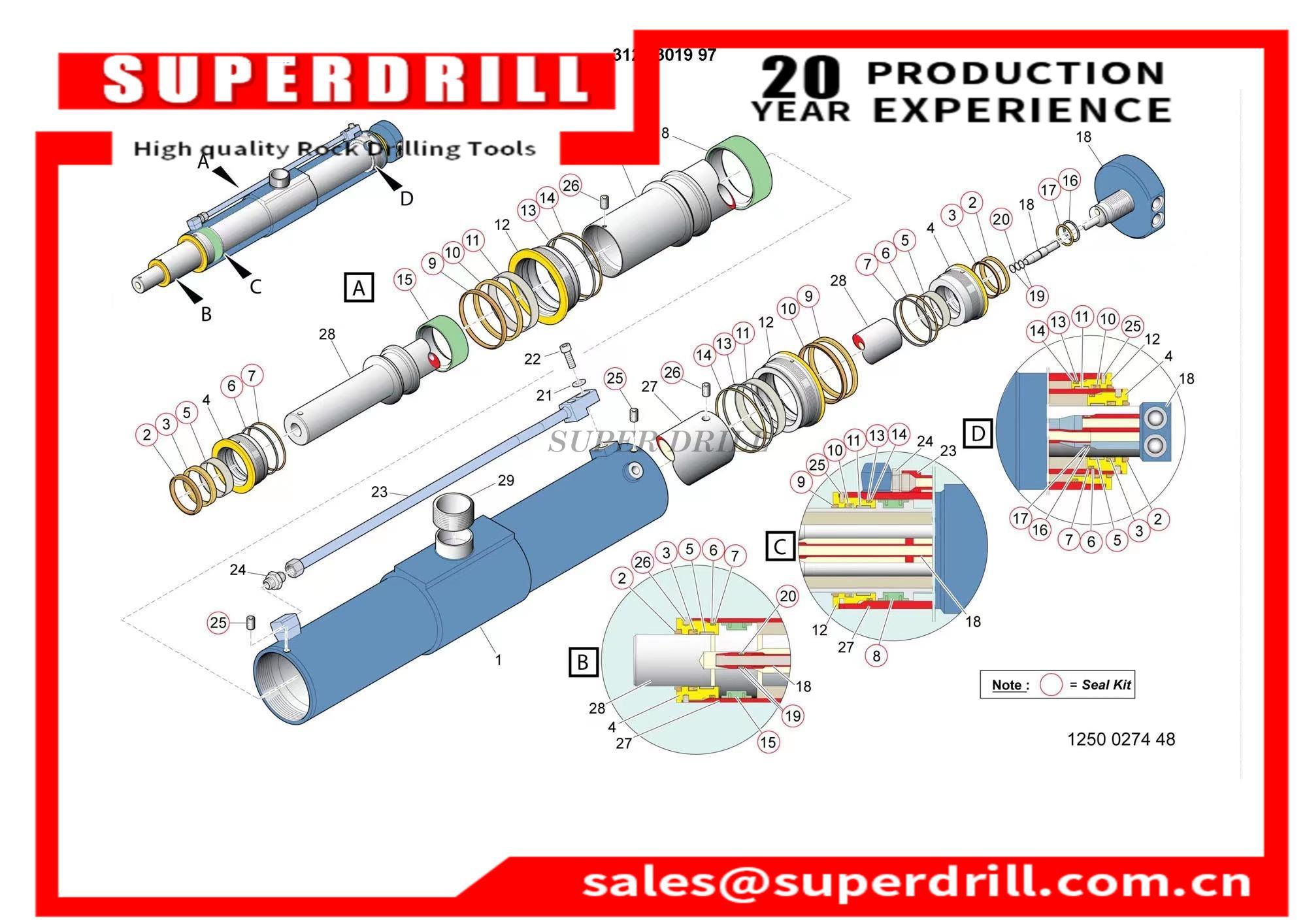 3128301997/3128 3019 97/hydraulic Cylinder/spare Parts For Machinery