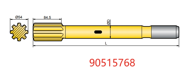 90515768 Atlas Copco COP 1440, COP 1550, COP 1638, and COP 1838 Shank Adapter for Bolting and Drifting